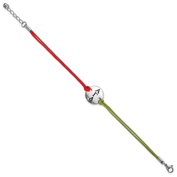 Alpha Gamma Delta Sorority Circle Disc Red and Green with 1in ext Bracelet - Picture 2 of 4